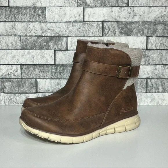 Skechers Slip Ins Womens 9.5 3M Scotchguard Vegan Leather Side Zip Boots - Picture 3 of 9